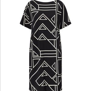 RALPH LAUREN | Black & White Geometric Dress - NWOT | Size 16